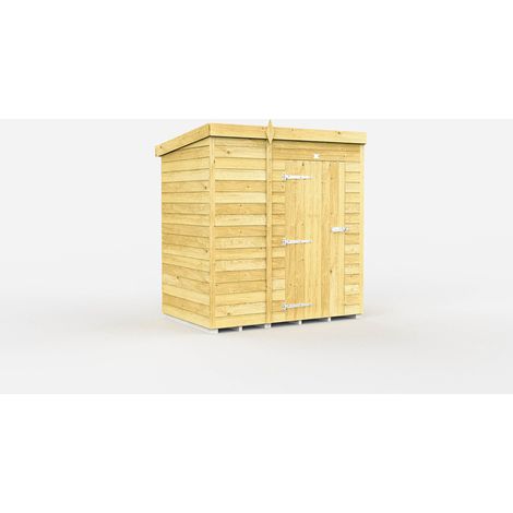 5 x 4 Feet Pent Shed - Single Door Without Windows - Wood - L118 x W158 x H201 cm