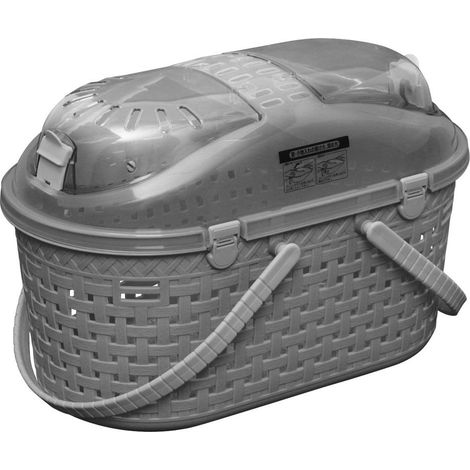 Iris Ohyama, Panier transport / Caisse, Ventilation optimale, , pour chat, chien, rongeur, MPC-450, Gris