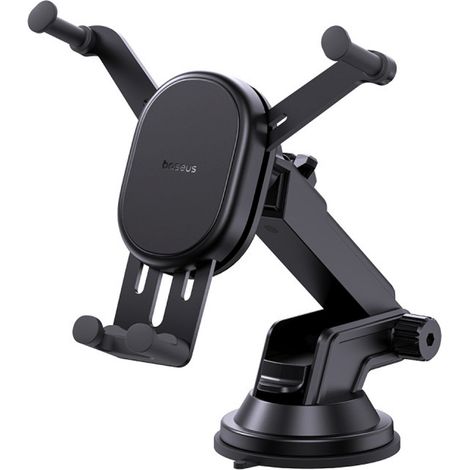 Supporto per auto Gravity con caricabatterie induttivo per smartphone e ventosa da 15 W - Nero (1/5)