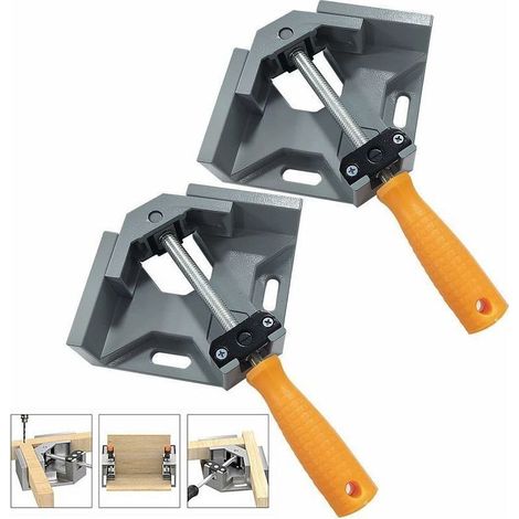 2 Pcs Serre Joint Angle 90 °, Pince de Soudage d'angle avec mâchoire pivotante réglable, pour Outils Menuisier, Soudage de Charpentier (1/5)