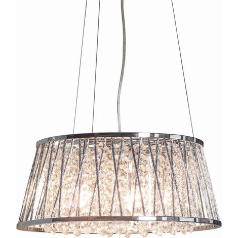 Suspension décorative chrome cristal 5xG9 Sophia Endon (1/5)
