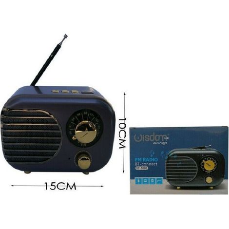 Trade Shop - RADIO FM PORTATIA MIT ANTENNA SPEAKER BLUETOOTH MICROSD USB/MS 15X10CM XC-5005 -