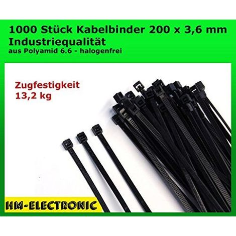 LAPP 61831046 Serre-câble 200 mm 3.60 mm noir stabilisé aux UV 100 pc(s) (1/2)