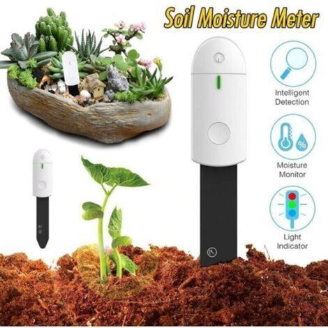 Capteur Testeur de Sol, Humidité Plante Meter Sol, Intelligente Hygrometre Plante, Surveillance Automatique du Niveau D'humidité/Lumière/Fertilité/Température (1/4)