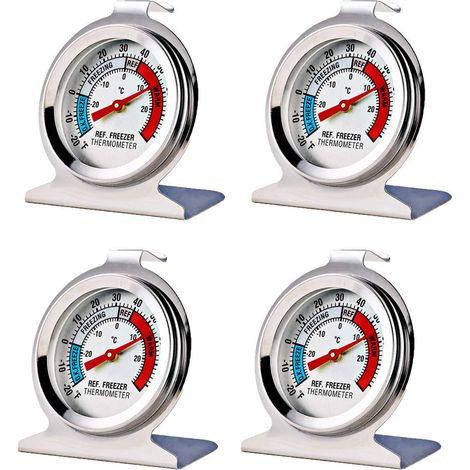 Filiyano-Thermomètre pour réfrigérateur et friteuse, lot de 4, avec grand cadran analogique (1/4)