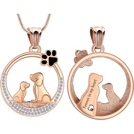 Collier urne funéraire pour chien avec mini pendentif en forme d'entonnoir et sac (1/5)