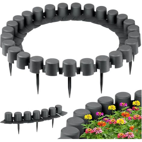 Garden Palisade Set, Gray Plastic, 220 cm, 4 Pieces (1/5)