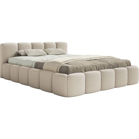 Selsey Cloudy Low – Polsterbett 120x200 cm, Bouclé Hellbeige (1/5)