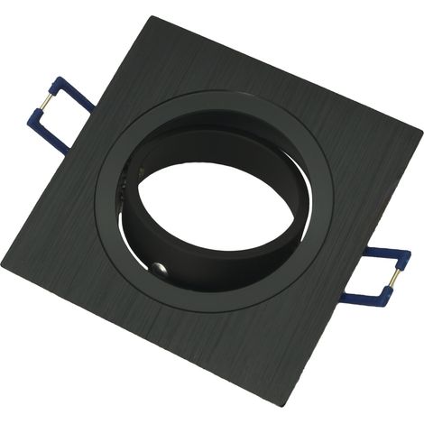 Spot de plafond orientable, noir brossé, GU10, carré, ID-1025 Idealed (1/3)