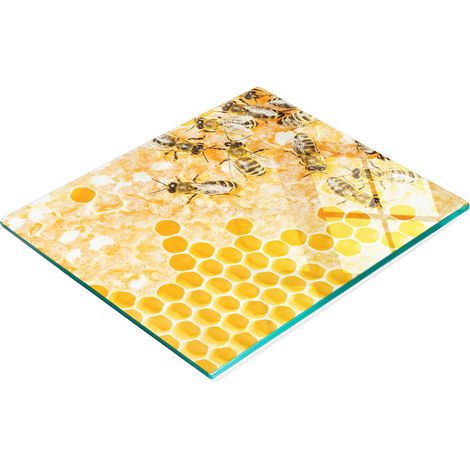 Tabla de cortar de cristal para cocina con estampado de abeja obrera, 60x52 cm. (1/5)
