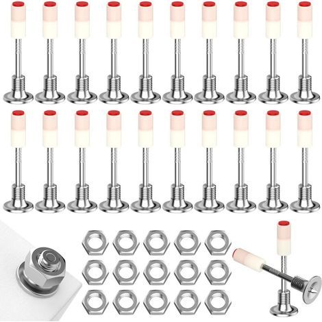 Lot de 50 clous pour pistolet à clous, clous pour murs en béton, contient 50 écrous M8, diamètre 7,3 mm, pistolet à clous, pistolet à clouer multi-usages, pistolet à clouer pour acier et béton pour (1/4)