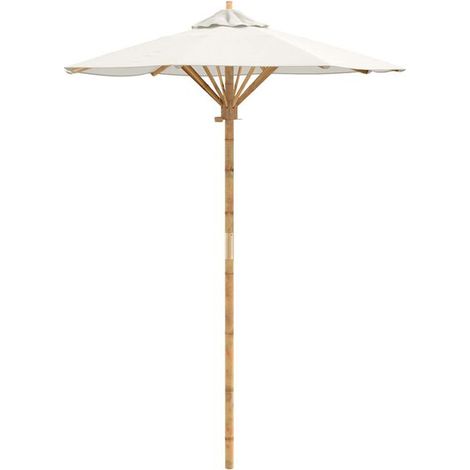 Parasol de Jardin 150x210cm Blanc crème Bambou - Protection Solaire Terrasse-x (1/5)