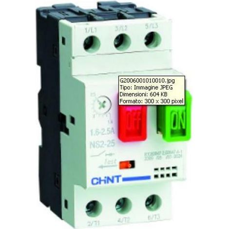Chint salvamotore magnetotermico 3 poli regolazione 1-1,6a serie ns2-25 100ka 495077 200205