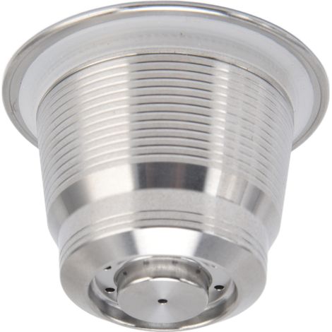Filtre à café en acier inoxydable rechargeable et réutilisable pour machine Nespresso avec goupillon et cuillère inclus. (1/5)