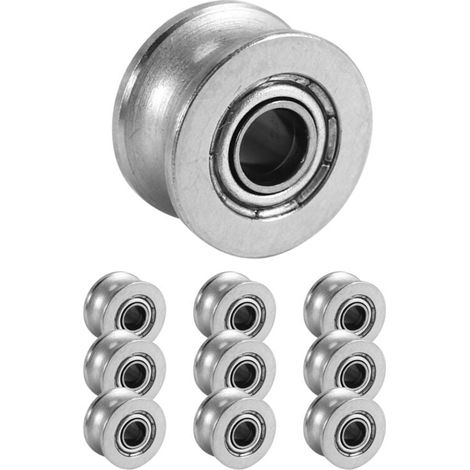 10 Roulements à Billes U Groove U624ZZ Acier pour Systèmes de Guidage Linéaire Rails (1/4)
