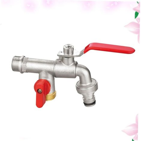 Robinet Double Sortie Laiton pour Jardin et Usage Ouverture Rapide avec Tuyau Goutte Adapté Extérieur et Intérieur