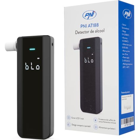 PNI Rilevatore di Alcol AT188 con Schermo LCD, Allarme Acustico e Luminoso (1/5)