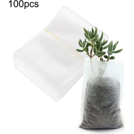 100 biodegradable grow bags - Non-woven seedling bags - Perfect for plants and trees
