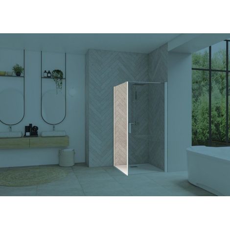 Paroi de Douche Fixe KINEDO Smart Design 200x75 cm en Verre Transparent - PA90151BTNE (1/4)