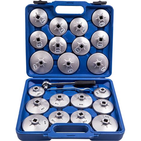 23Pcs Cap Type Oil Filter Wrench Set Automotive Removal Socket Tool Kit New