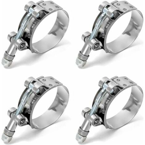 Pair Schlauchschellen, T-Bolzen-Schlauchschellen, Edelstahl, für Haushaltswasserschläuche, Benzintanks, Kfz-Schläuche, 58–65 mm, 4er-Pack