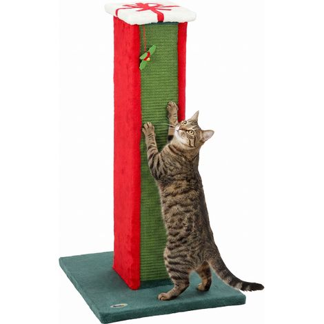 PawHut 81cm Tall Cat Scratching Post for Indoor Cats with Bell Toy (1/5)