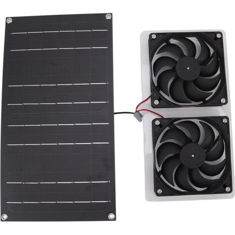 Kit de Ventilateur à Panneau Solaire 100W, Double Ventilateur, étanche IP67, Faible Bruit, Large Application, Ventilateur à énergie Solaire pour Maison d'animaux Domestiques A (1/4)