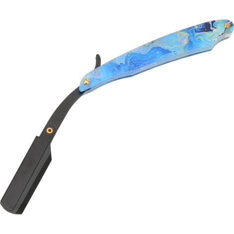 Porte-rasoir droit acrylique vintage pour rasage traditionnel, manche décoratif pour barbier (1/5)