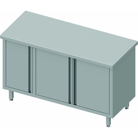 Meuble Bas Cuisine Inox - Cloison - Petit Placard à Gauche - Gamme 800 - Stalgast