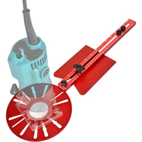 Support de rainure de fraisage amélioré, guide de coupe de cercle de fraisage réglable, gabarit de quincaillerie en aluminium avec échelle métrique et en pouces pour bancs de travail du bois (1/5)