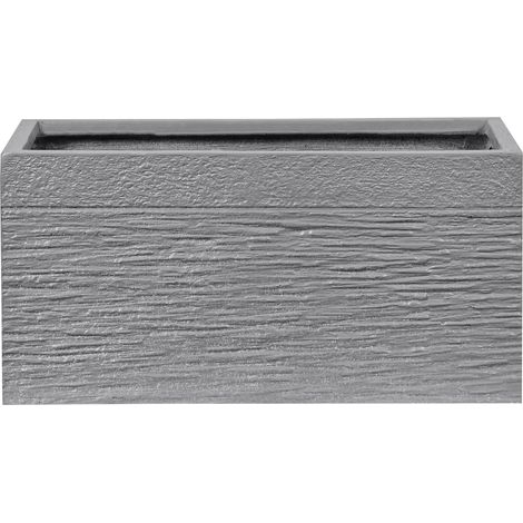 Vaso da Fiori Grigio Rettangolare Argilla e Fibra Vetro 50 x 23 x 24 cm Myra