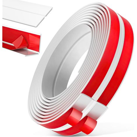 Corniere PVC Protection Angle Mur Plinthe Souple Autoadhésive 6m x 4cm Baguette de Finition Baguette D'angle PVC Adhesive Protection des Bords pour Plans de Travail Carrelage Coin de Mur Meubles (1/5)