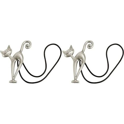 2Pcs Embrasse à Rideaux Magnétique Attache Rideau Aimanté Boucle de Rideau Magnifique Clip Rideau en Motif de Chat Accessoires pour Rideaux pour Maison Salon Chambre Bureau (1/4)