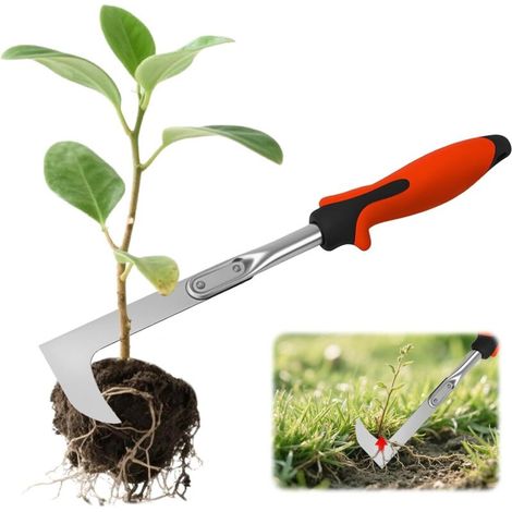 Couteau Désherbeur Manuel en Acier Inoxydable, Outil de Désherbage à Main Durable en Acier au Manganèse,Grattoir de Jardin Poignée Ergonomique pour Joints,Mousse & Mauvaises Herbes (1/4)