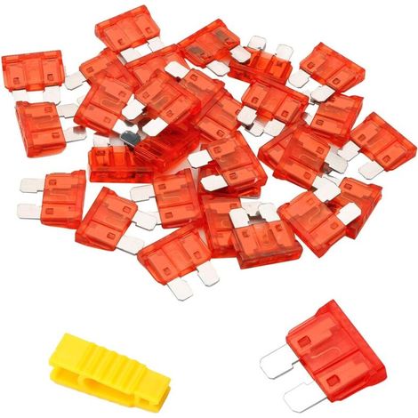 20Pcs Fusible Voiture 10A Moyenne Fusible Automobile + Extracteur - Fusible pour Auto/RV/Camion/Moto (1/5)