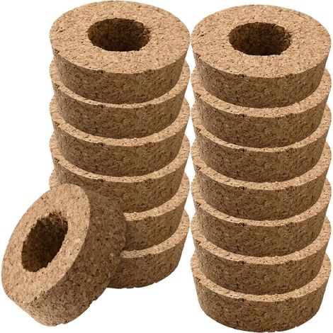 14 Couvercle en Liège pour Pot de Fleurs en Verre Bouchon de 5.8 6.4cm avec Trou Central Couvercle de Rechange pour Vase Hydroponique Pot Mason Propagation Terrariums Paysagers (1/5)