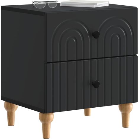 Maison Exclusive - Armadio da Notte con cassetto 2 pcs Nero 43 x 34,5 x 48 cm