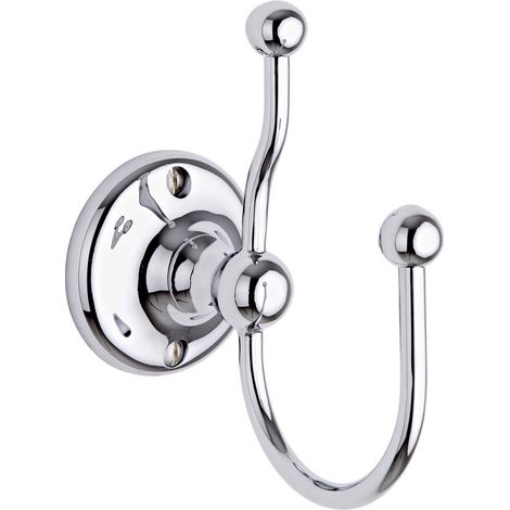 Hudson Reed – Patère de salle de bain chromée – Fixation murale avec vis – Design rétro – Dimensions 120mm x 60mm x 105mm