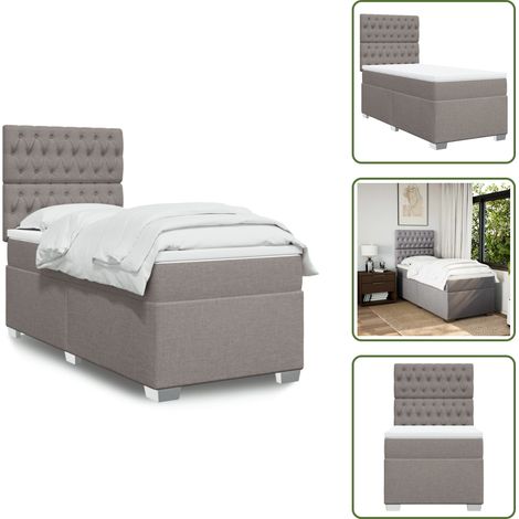 Boxspringbett mit Matratze Taupe 100x200 cm Stoff - Boxspringbett - Doppelbett - Bettenrahmen - Schlafsystem - Polsterbett