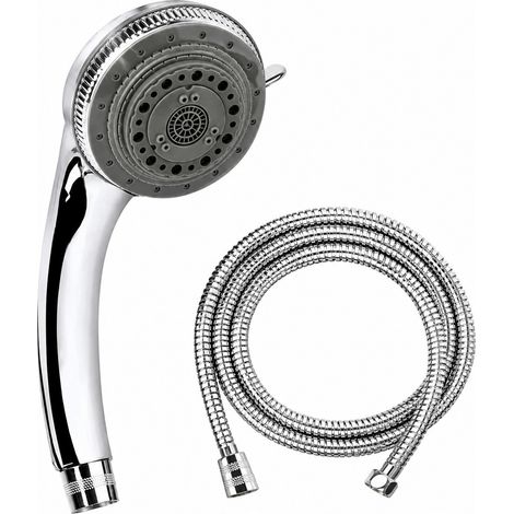 Pommeau de douche 7 jets avec flexible de 2 m, pulvérisateur haute pression, luxe (1/4)