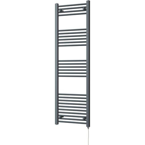 Zennor - Anthracite Electric Towel Rail H1600mm x W500mm Straight 600w Standard (1/3)