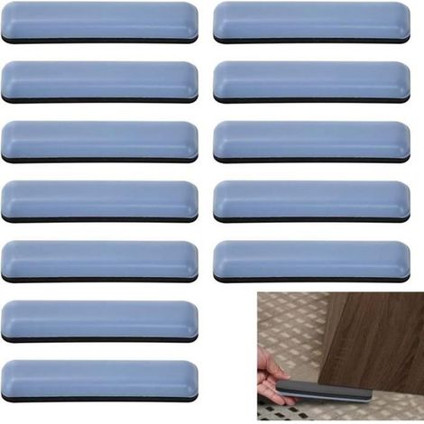12Pcs Patins de Meubles, Patins en Teflon Auto-adhésif pour Meuble,Patins pour Meubles Rectangulaire, Patins Glisseurs pour Label (1/4)