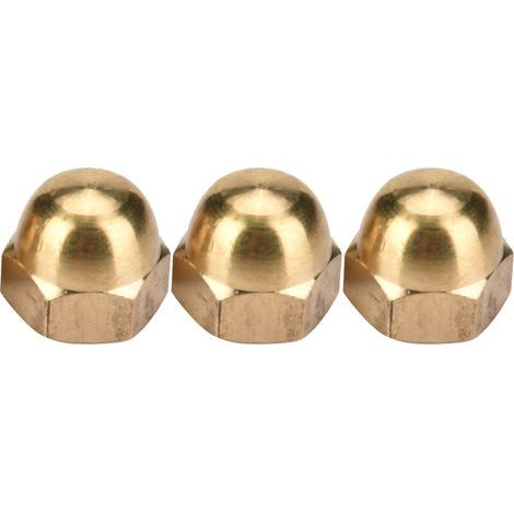 Brass Acorn Nut Kit Dome Head Cap Hex Nuts Set Vehicle Fasteners (M8, 10pcs)