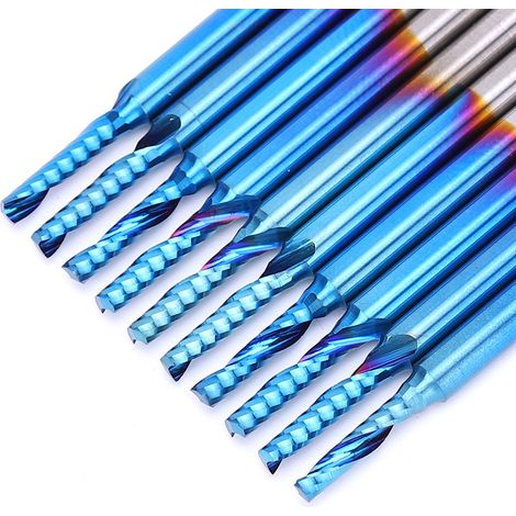Fraise à spirale à une seule flûte 3,17528 avec revêtement bleu (1/5)