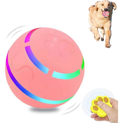 Intelligentes interaktives Hundeballspielzeug, rollender und hüpfender Ball mit Licht, USB-aufladbar, automatischer rollender Kauball für Hunde und Katzen