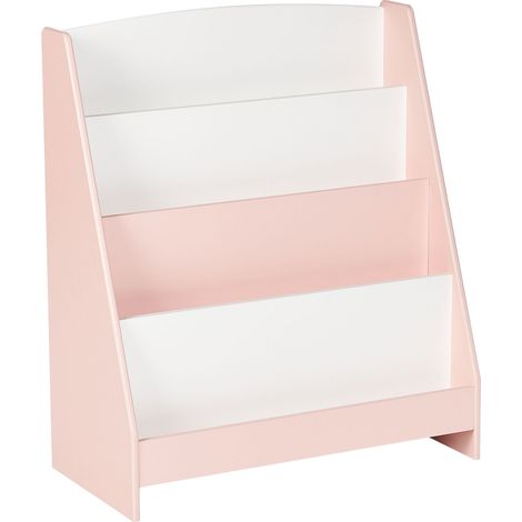 Scaffale per bambini con 4 ripiani in MDF in legno rosa pastello Liloet (1/5)