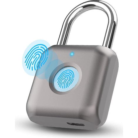 Cadenas à empreinte digitale, cadenas intelligent, étanche, rechargeable par USB (1/5)
