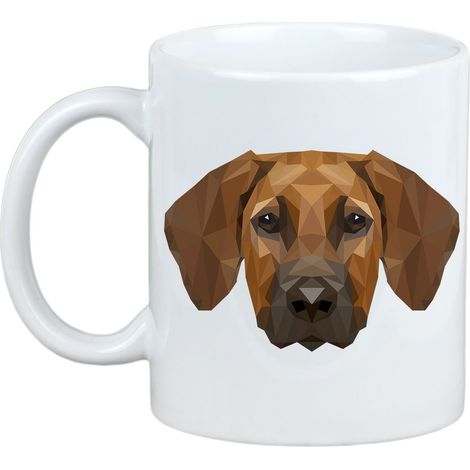 Rhodesian Ridgeback, perro león africano: taza con una foto y la inscripción "perro geométrico Art-Dog" (1/5)