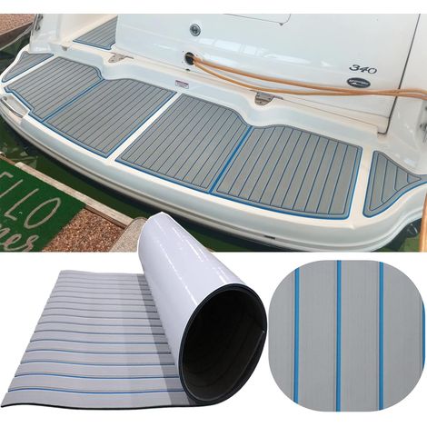 Mousse Bateau Tapis Marine Antidérapant Revêtement Sol 240x112/90/55/41cm Auto-Adhésif Synthétique Teck Pont pour Yacht Kayak Bateaux à Moteur Piscine Escaliers Terrasse Planches de Surf (1/5)