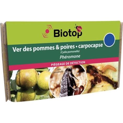 Phéromone carpocapse des pommes et des poires – Insecticide biologique – Action ciblée 3 à 6 mois par capsule – Pour pièges spécifiques – Biotop